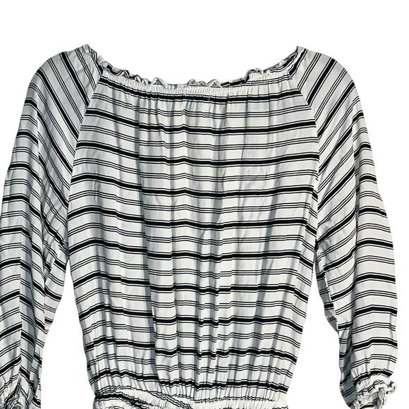 Faithfull The Brand Ibiza Off-Shoulder Striped Playsuit Romper Size 4 (AUS/UK 8) - Picture 4 of 10